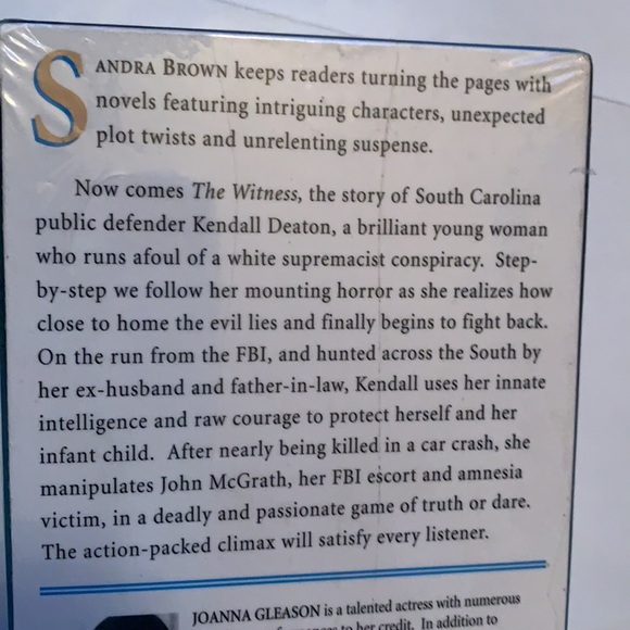 SANDRA BROWN THE WITNESS. NEW 9 CASSETTES. 80880 - Picture 7 of 12